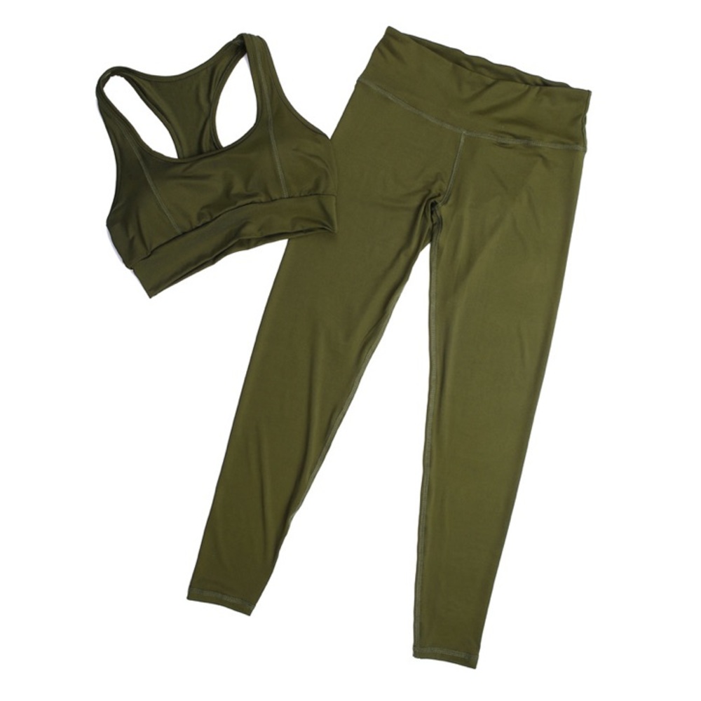 NEW! Olive Green Yoga Set / Fitness Gear - Picture 6 of 8